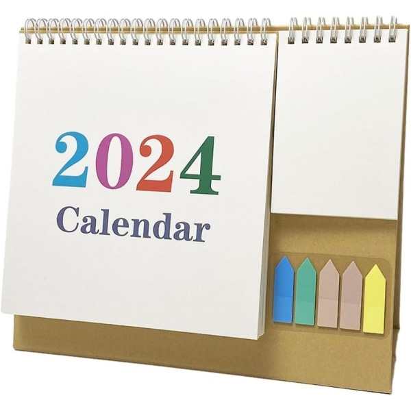 2024 Skrivebords kalender på engelsk, multifunksjonell og praktisk arrangør