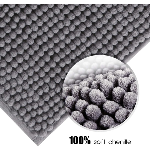 Sklisikker Absorberende Badematte Chenille Mikrofiber Dusjmatte