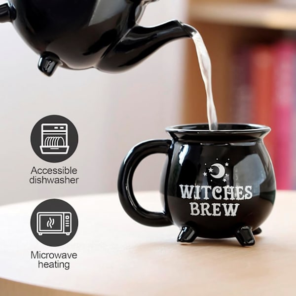 Noitavitch Brew -kattila Kahvimuki 300ml/10oz Keramiikka Juoma Mukit, Ihastuttava Noita Potion Teemainen Vesi Kupit, Kaikki
