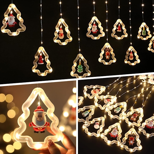 Julelys, 10 Trælys 120 LED Julepynt Indendørs, Batteridrevet Julevindueslys 9,8