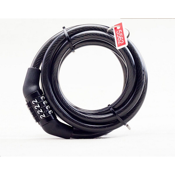 Master Lock Cykellås med Kabel, Kombinationslås för Cykel, Kabelås för Utrustning utomhus, Svart
