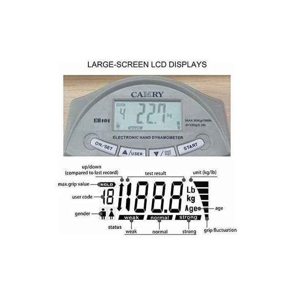 Camry Digital greppstyrka mätning Dynamometer Automatisk inspelning