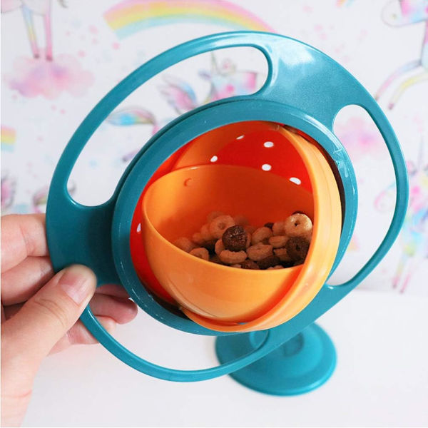 Gyro Bowl Hauska 360 Asteen Kiertävä Vuotamaton Kulho Kannella, Ruokinta Ilman Sotkua Leikki Toddler Baby Kids Lapsille