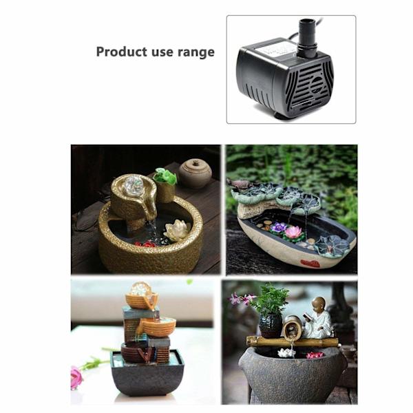 Mini nedsenkbar vannpumpe, 200L/H 3W USB vannpumpe luftfukter