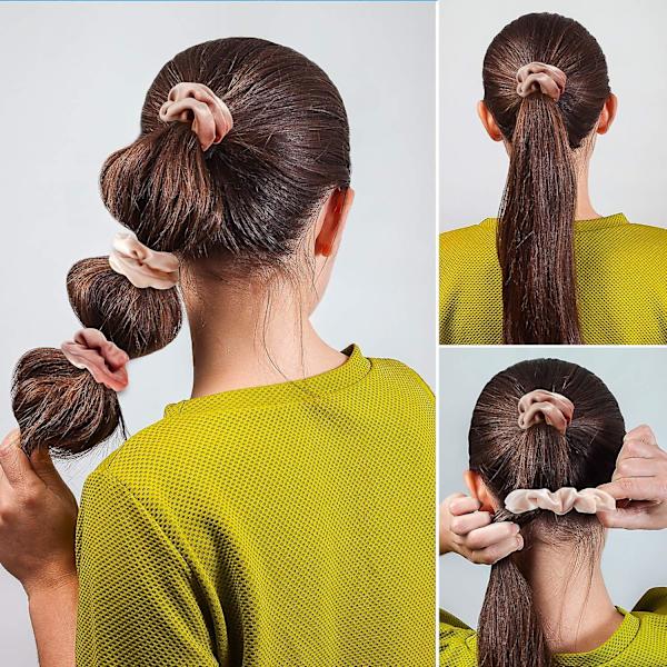Blush-väriset hiusrullat (12 blush) pinkki joustava samettirakastaja Roll bobo Head Soft Hair Strap hiuslisäkkeillä naisille tai tytöille
