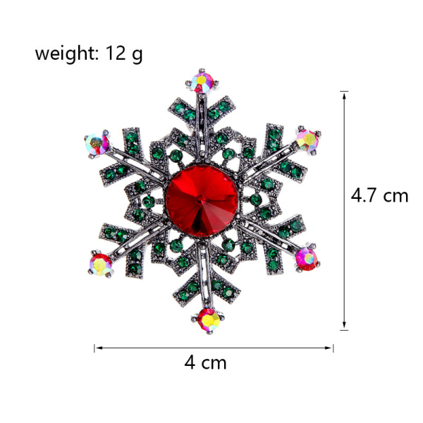 1 stjärnformad julbrosch i strass, modeaccessoar