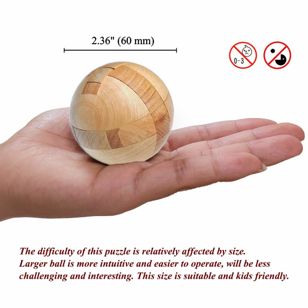 Wooden puzzle magic ball Brain teaser toy