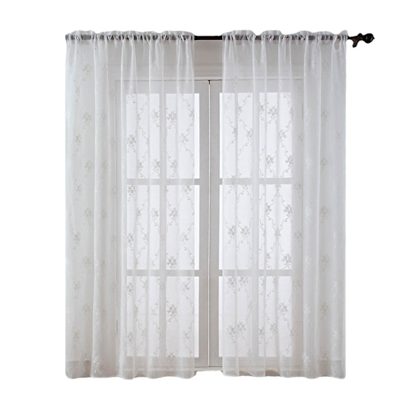 Vit 132*114 Avdelare Dörr Gardin Voile - Extra Lång Voile Gardin Ögla Topp Skjutdörr Partition Tjocka Gardiner Sekretess Skyddad Nät Gardin,