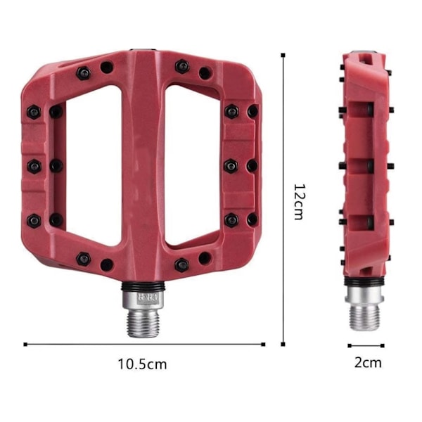 Par Nylonplattformspedaler 12*10.5cm Landsvägscykel 3 Lager Halksäkra