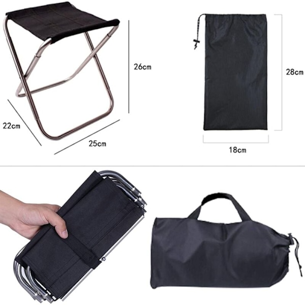 (Sølv)Camping Folding Stools,Small Portable Folding Stool,Ultra