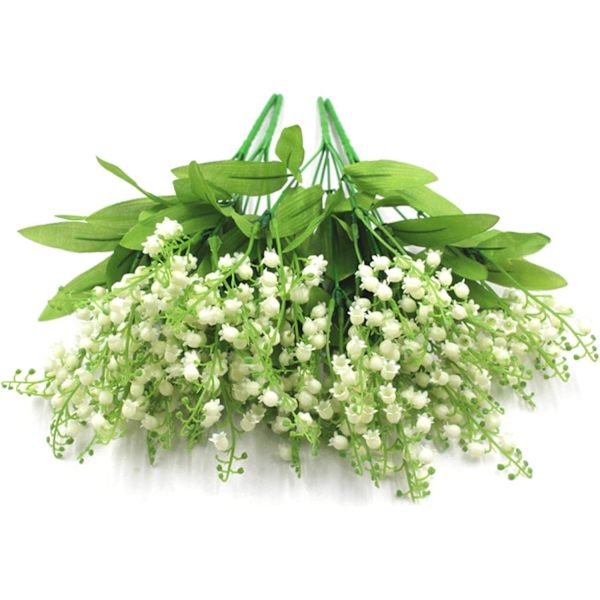 2 st (Vit) Blommor Utomhus, Liljekonvalj Konstgjord Blomma