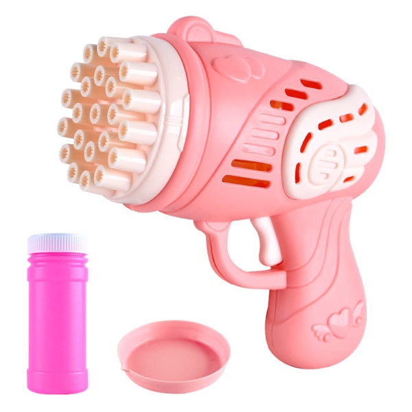 23-håls automatisk bubbelmaskin (rosa) för barn med 1 bubbla L