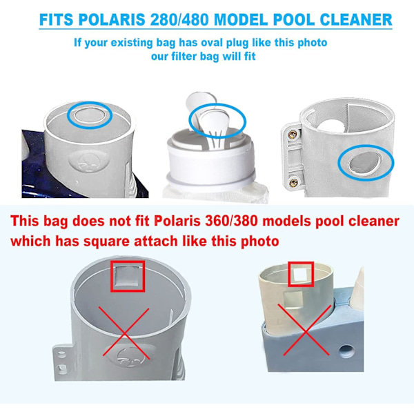 Korkealaatuinen mukautuva hihnapussi Polaris 280 tai 480 -robotille