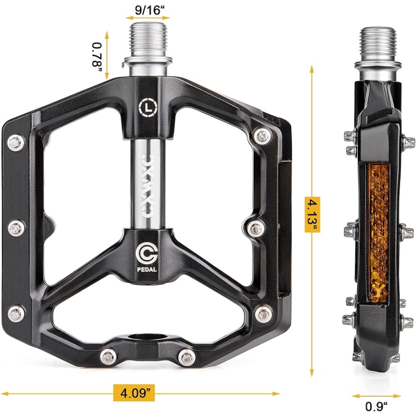 Aluminum Alloy Road/MTB Bike Pedals with Removable Anti-Slip Stud