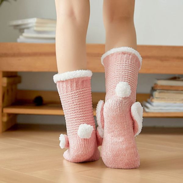 1 par rosa fluffiga sneakers för kvinnor