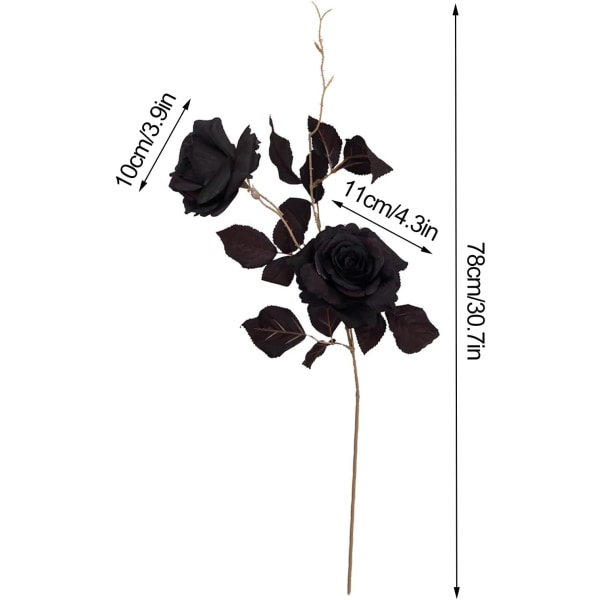 4 st konstgjorda svarta rosor, konstgjorda blommor