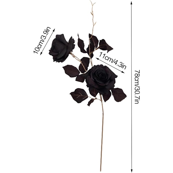 4 stk. Kunstige Falske Blomster Sorte Rose Planter Kunstige
