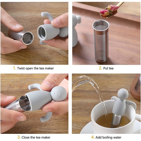 2 stk teinfusere teinfuser for te teinfuser 304 rustfritt stål te siler ideell for din organiske te løs te kaffe krydder og løs t