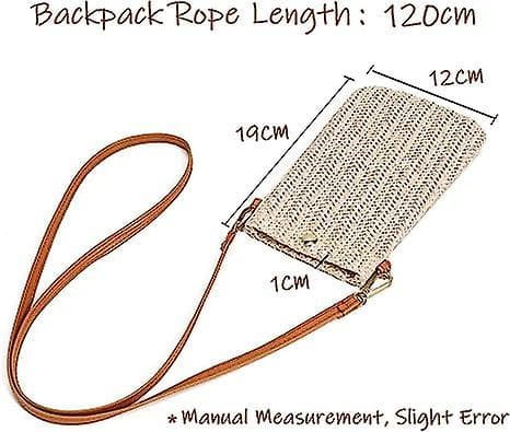 Off White Crossbody-väskor, Dam Casual Woven Straw Woven-väskor, Woven Crossbody-väskor, Mobiltelefonväskor