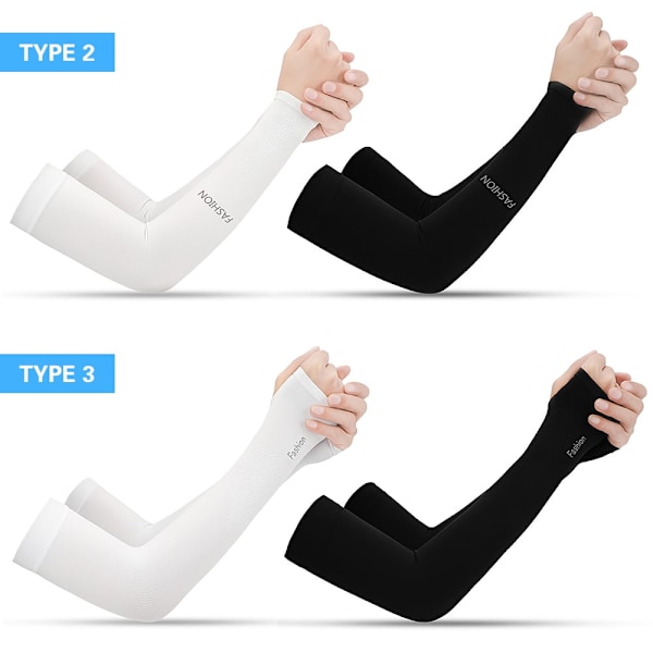 1 par kylningsarmskydd UV-skyddande absorberande armskydd för