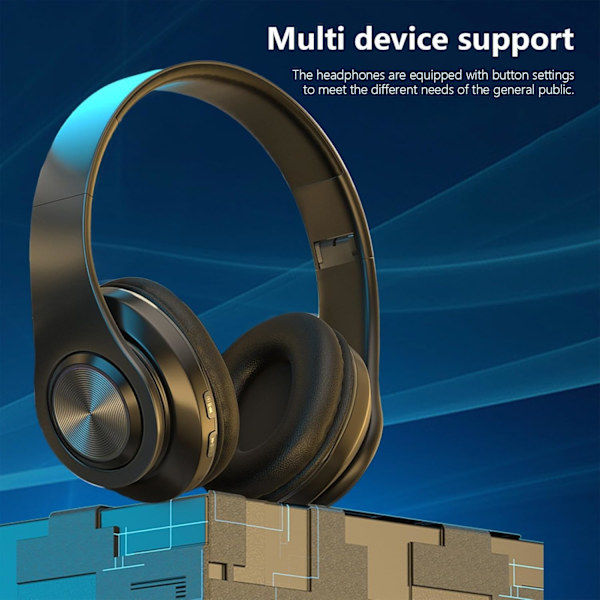 Bluetooth-kuulokkeet korvan päälle, stereosound langaton Bluetooth 5.1 pelikorvakorut, taitettava kevyt kuulokemikrofoni
