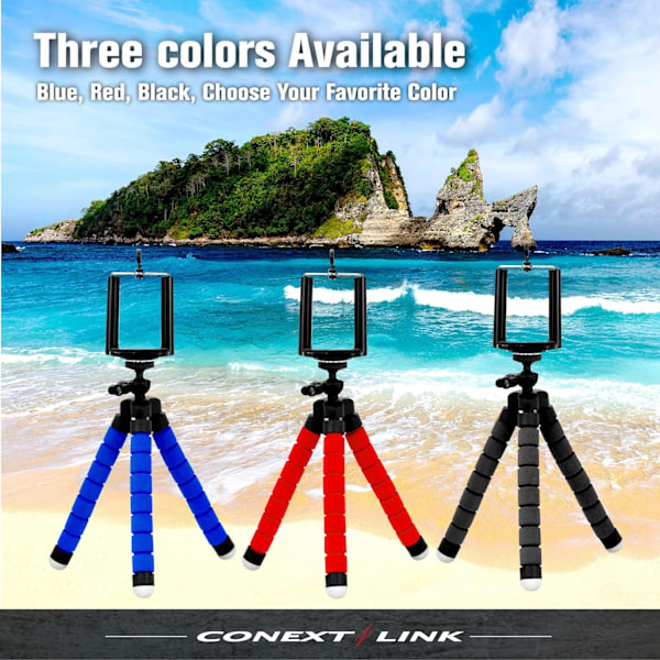 Universal Justerbar Oktopus Tripod Stativ Telefonholder for iPhone Kamera (Rød)