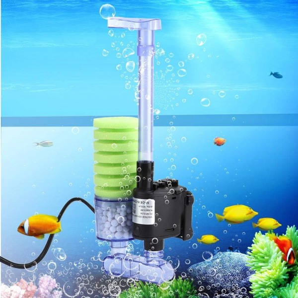Akvarium Biokjemisk Svampfilter Fiskedam Filter Luftpumpe