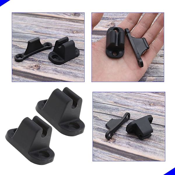 2X T-formet dørholdersett Stopp Holder Svart Plastkrok H