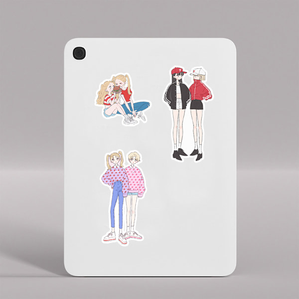 50 Stykker Scrapbooking Stickers Mode Stickers til Piger Bullet