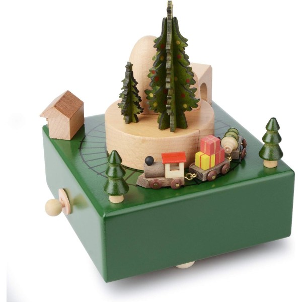 Christmas Wooden Music Box Presents Christmas Train Music Box