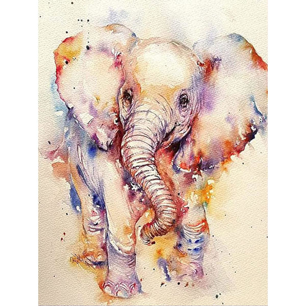 5D Diamantmålning Set, Full Version av Elefant, 30x40cm