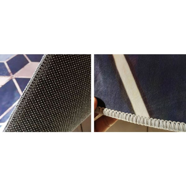 Rundt mønstret teppe, sklisikker gulvmatte fluffy teppe bak sofa seng stol for soverom stue dekorasjon(15,75 tommer)