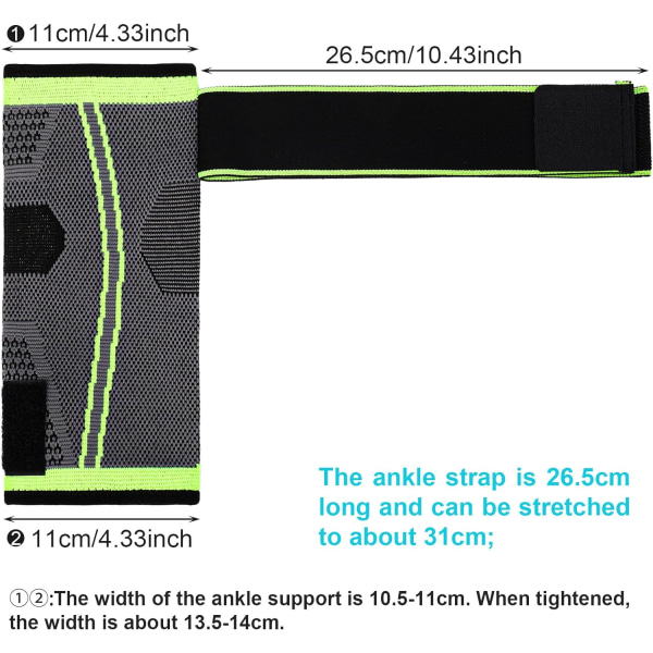 Ankelstøtte Sæt af 2, Elastisk Kompressionsligament Ankelstøtte