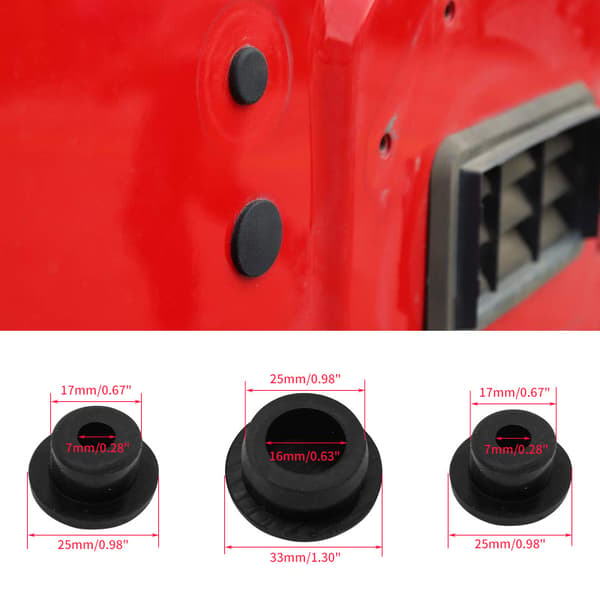 (3 stk.) Wrangler baklukeplugger, Wrangler gummplugger 2007+