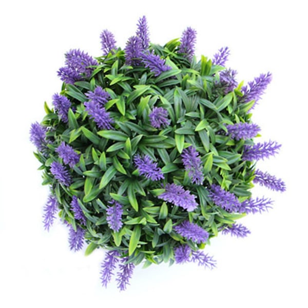 Hemmagjord lila lavendel hängande topiary boll blomma växt dekor korg kruka handgjord 28cm