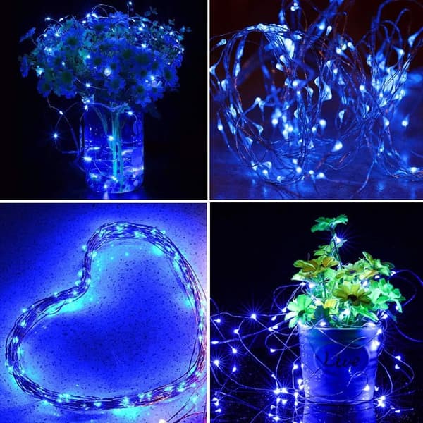 2-pak batteri-drevne julelys, 10 meter 100 LED