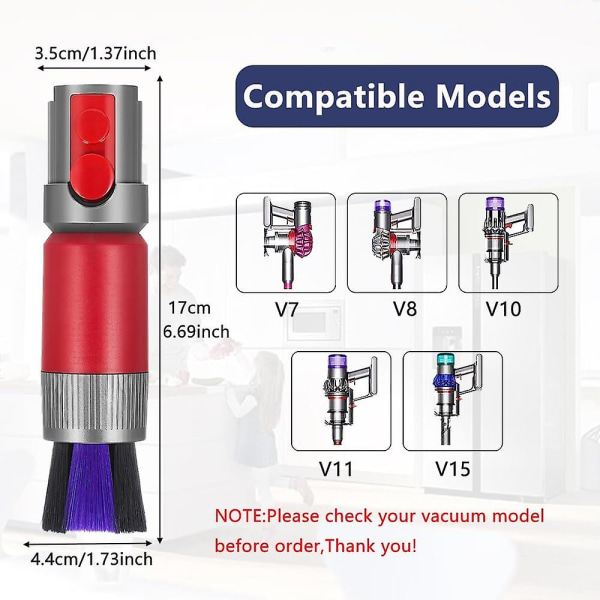 Anvendelig til støvbørste til Dyson V7 V8 V10 V11 V15 Outsize, ridsefri støvbørste til Dyson, sporløs støvbørste til Dyson støvsuger, mider