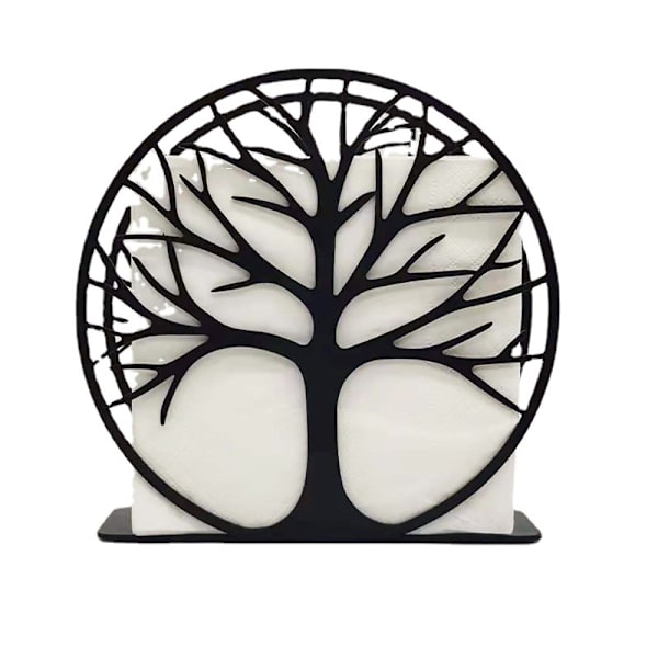 1 stk svart metallpapirhåndkleholder serviettholder bordpapir