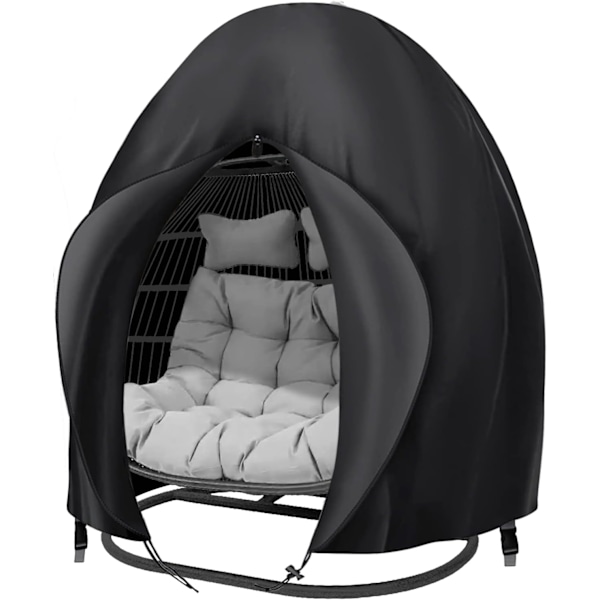 Patio Egg Chair-överdrag, 91x80 tum, Extra stort dubbel äggstolsöverdrag för utomhusmöbler, Tjockt gungande äggstolsöverdrag
