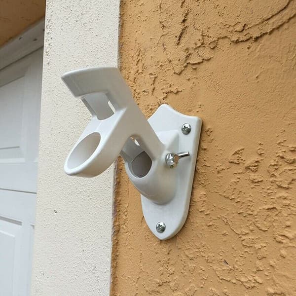 1 st vit väggfäste för flaggstång i aluminiumlegering, rörlig och