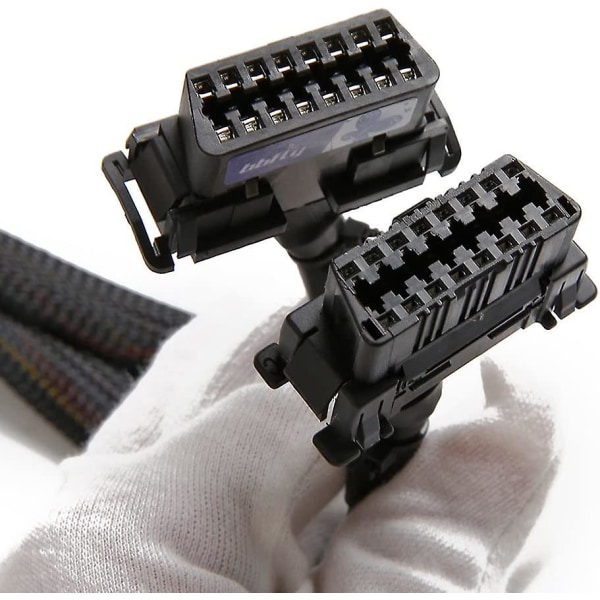 OBD II ODB2 Splitter 16-polig förlängningskabel Adapterone Point Two förlängningskabel Bil Datoranslutning Konverteringsplugg Hane och Hona 16-polig 30cm(b