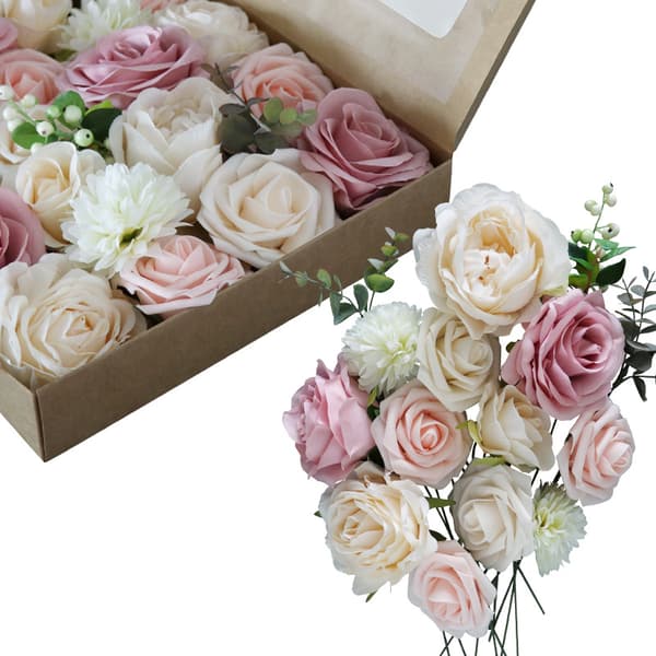 1 stk (Champagne) Kunstige Blomster, Silkeblomster for DIY