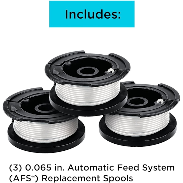 Passar BLACK+DECKER Trimmer Line, 30 fot, 0,065 tum, 3-pack (AF1003ZP)
