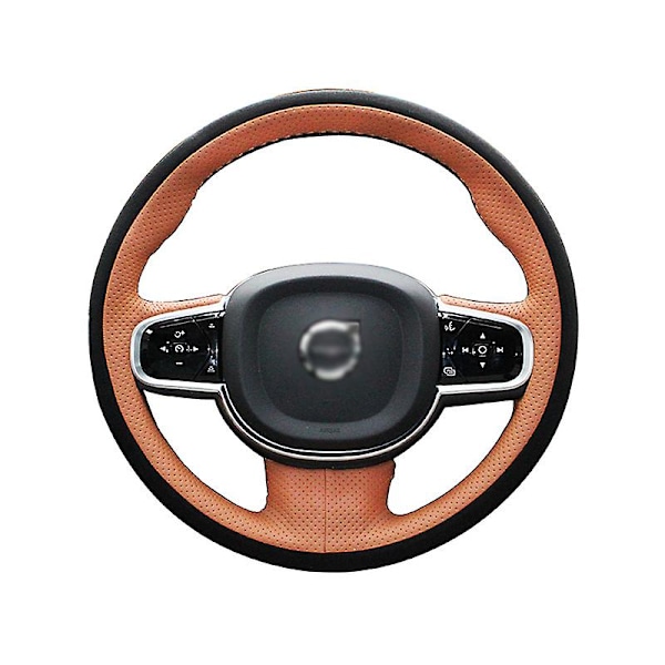 För Volvo Rattmuff S90 Xc60 Xc90 V90 V60 Rattmuff Handsydd Handtagsmuff Dekorativa Interiördelar Brun