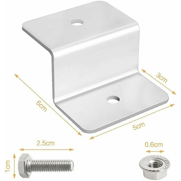 Z-formet solcellepanel, 8 stk solcellepaneler aluminiumsbrakett egnet