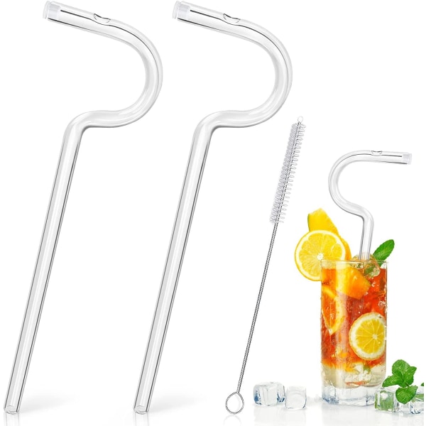 Set med återanvändbara glasstrån, 3-pack