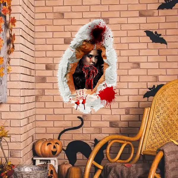Uudet Halloween-ikkunatarrat, suuret pelottavat demonitarrat