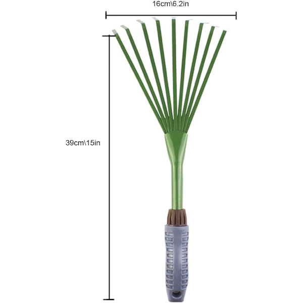 Metal Have Rake med Ni Tænder Græs Rake Blade og Blomster