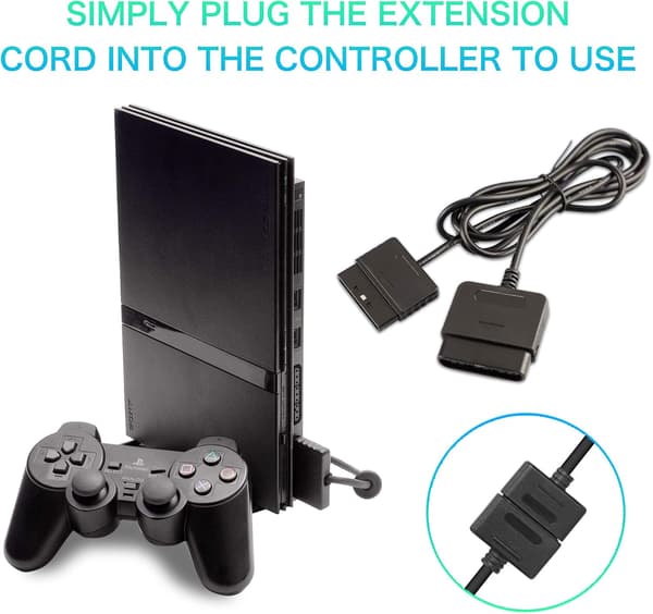 2-pak 1,8 m forlængerkabel til PS2-controller