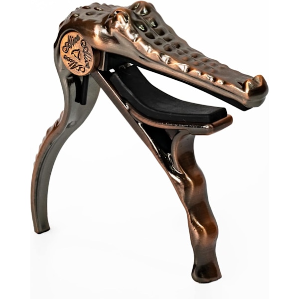 Gitar-Capo for akustiske og elektriske gitarer - Alligator-formet aluminium-legering akustisk gitar-Capo med muslingeskal